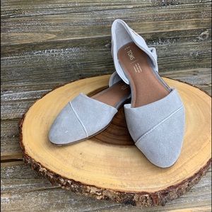 TOMS Cloud gray suede Jutti D'Orsay Flats NWOT